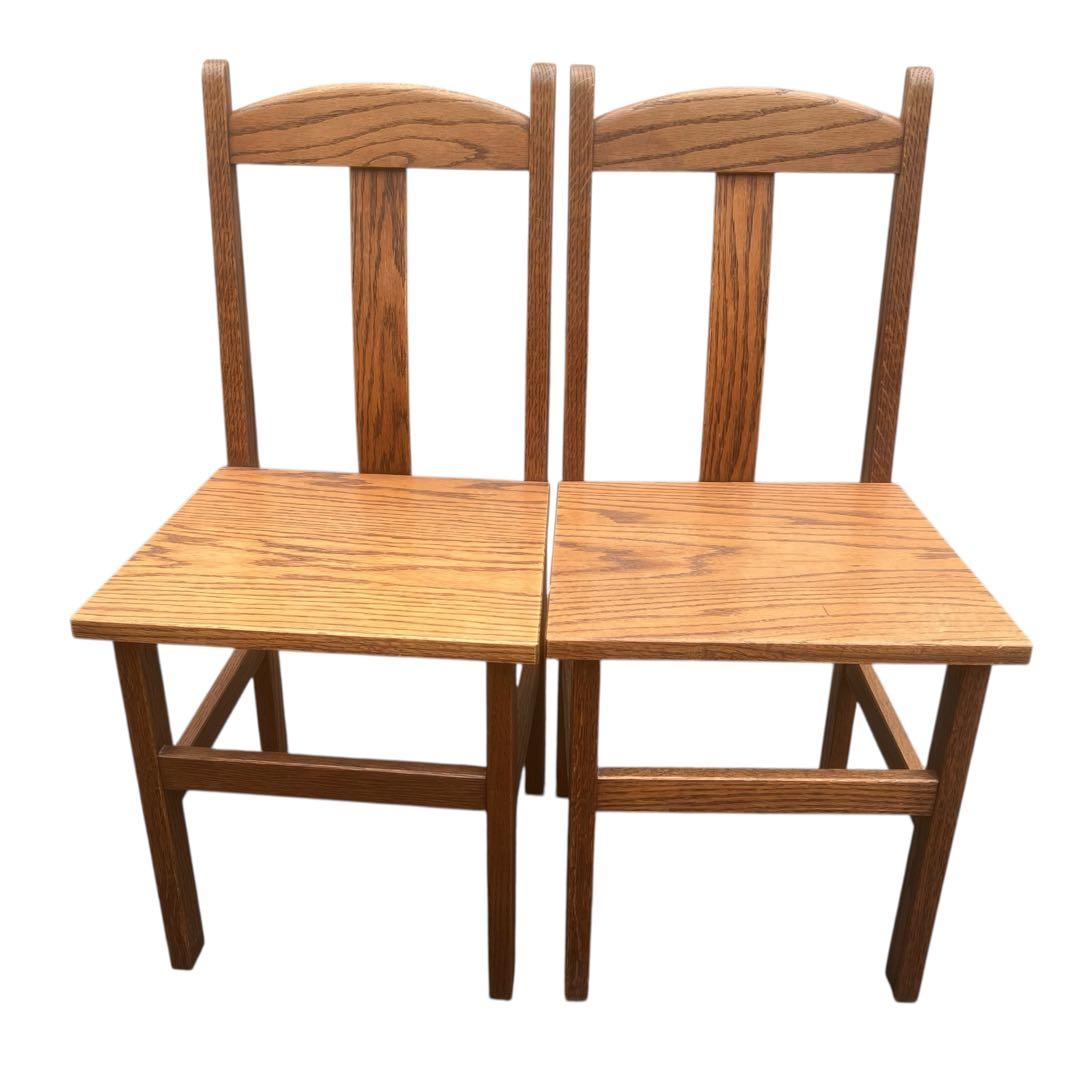 ナチュラルウッド　ダイニングチェア　木製椅子　天然　2脚セット