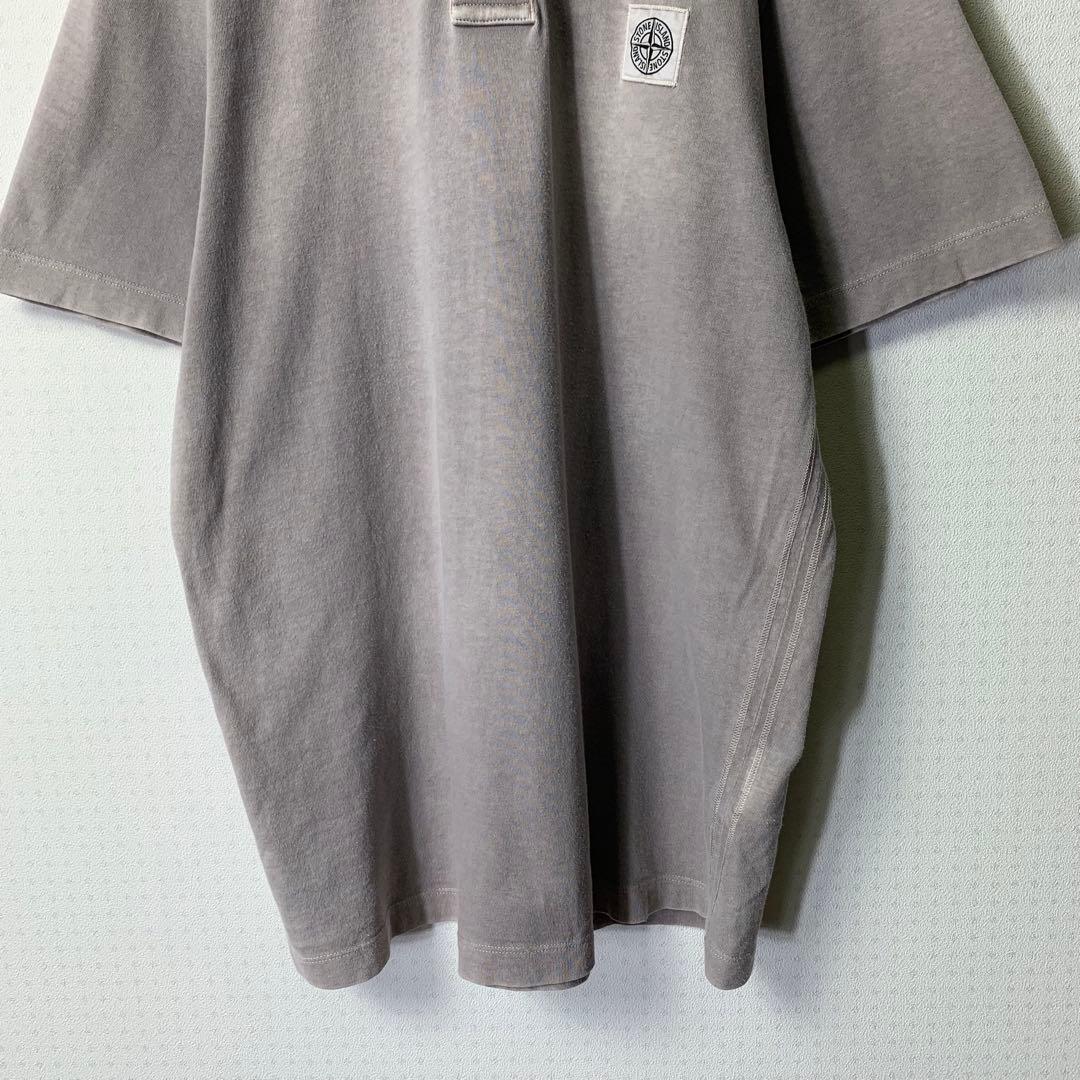 STONE  ポロシャツ M オーバーダイ コンパス刺繍ロゴ