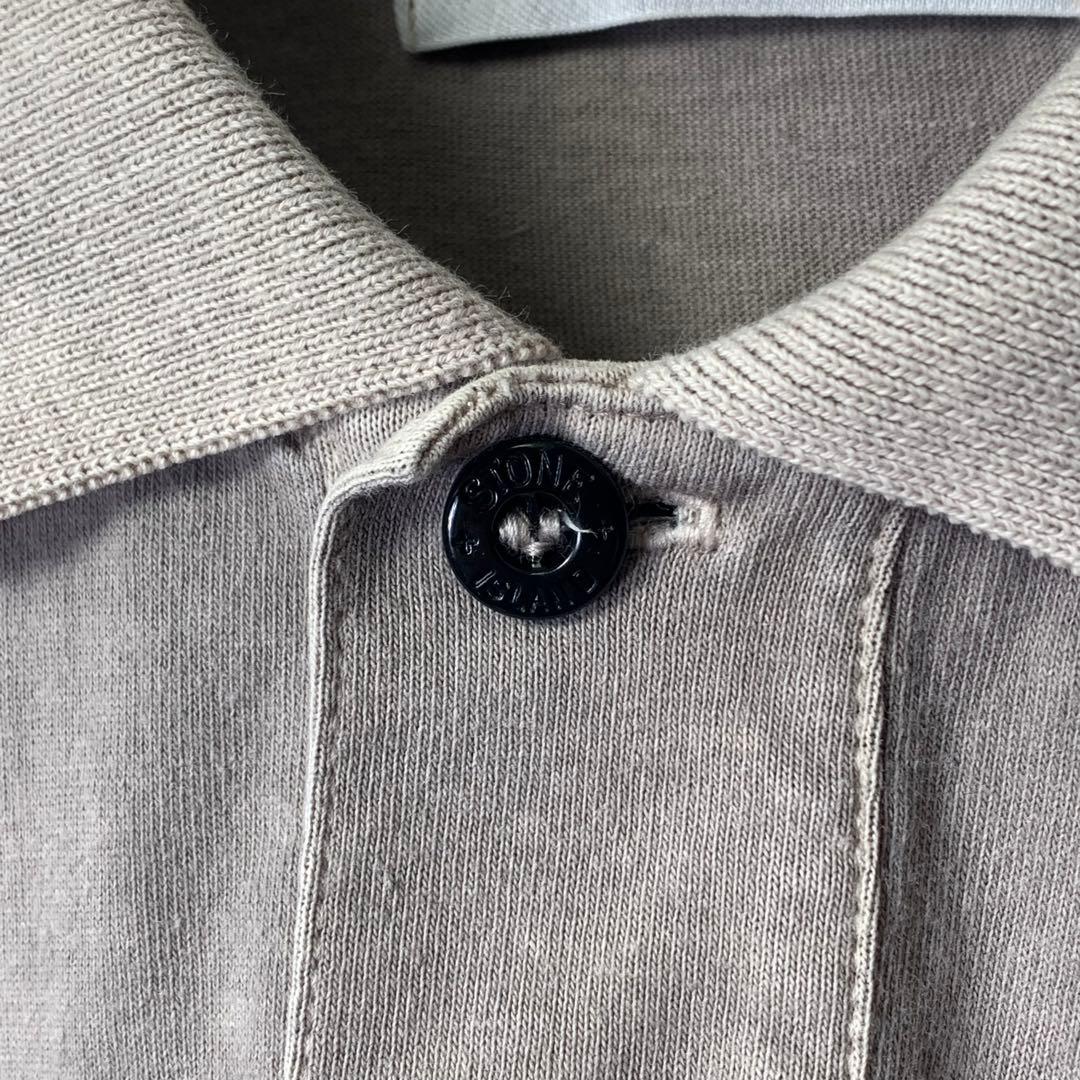 STONE  ポロシャツ M オーバーダイ コンパス刺繍ロゴ