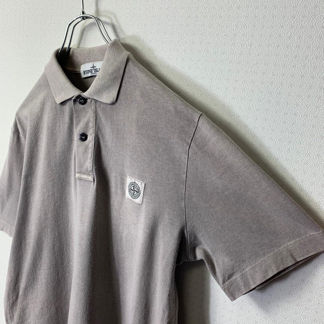 STONE  ポロシャツ M オーバーダイ コンパス刺繍ロゴ