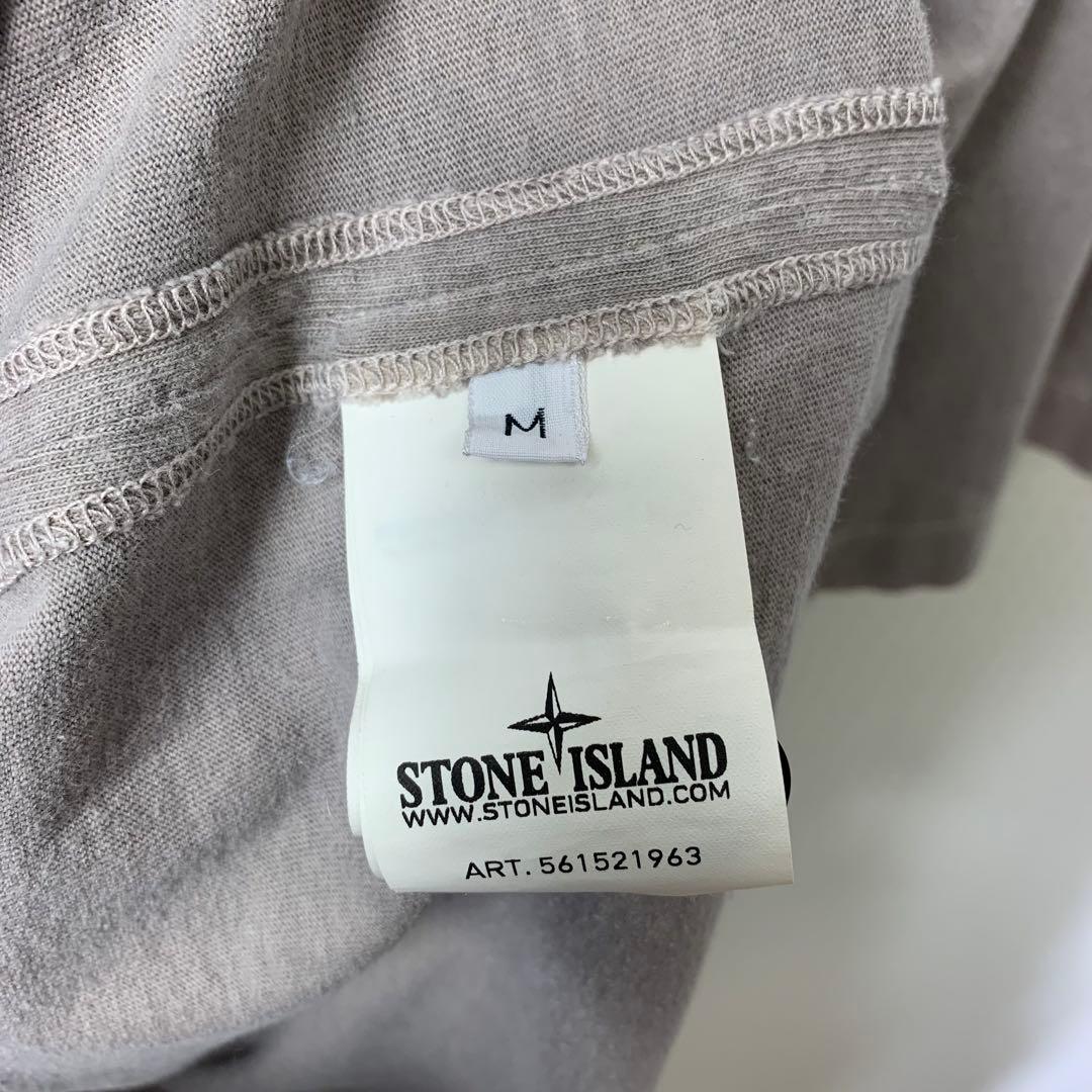 STONE  ポロシャツ M オーバーダイ コンパス刺繍ロゴ