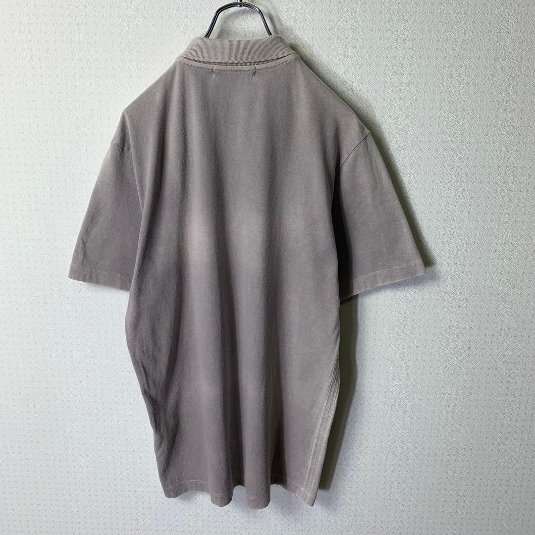 STONE  ポロシャツ M オーバーダイ コンパス刺繍ロゴ