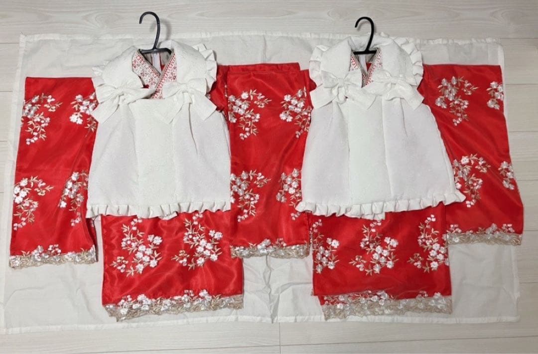 キャサリンコテージ 七五三 ワンピース着物リボンセット２着セット双子用＋おまけ