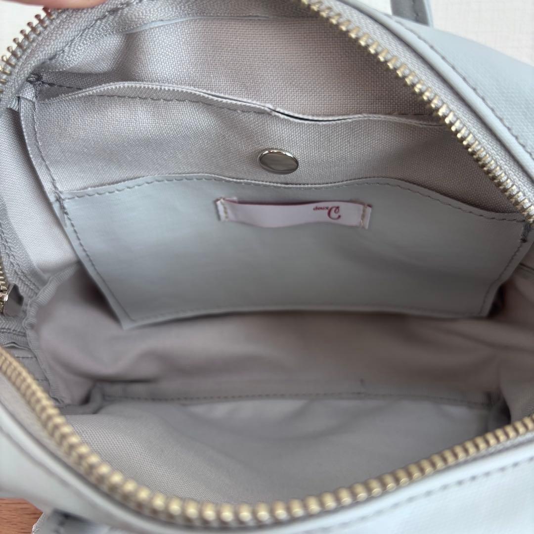 deuxC ドゥ・セー　ライトポシェットバッグ　シルバー　ホワイト　2way