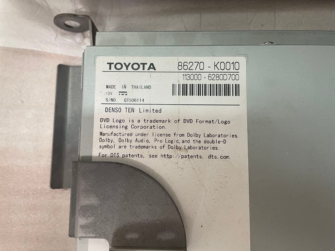 トヨタ純正 CD・DVDデッキ アクア アッパーパネル付 86270-K0010