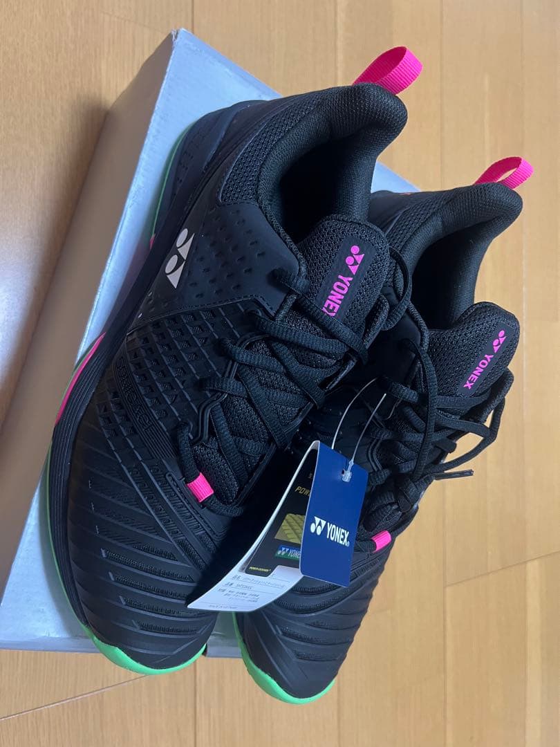 YONEX テニスシューズ ブラック/ピンク/グリーン