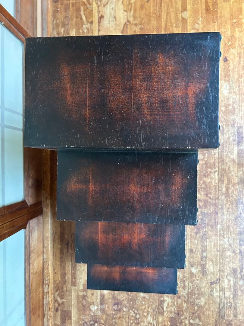 レトロ調 階段タンス 和風 民芸家具 小物収納　左下り