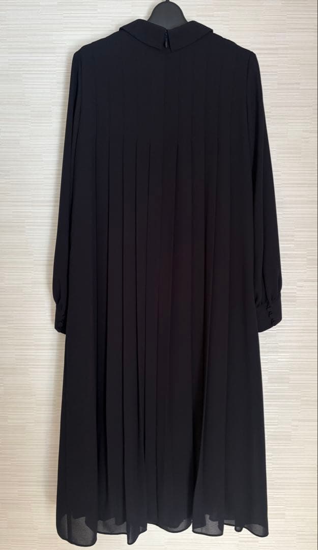 24年ANAYIアナイ5.9万円シアードビービジューカラーワンピース36ネイビー