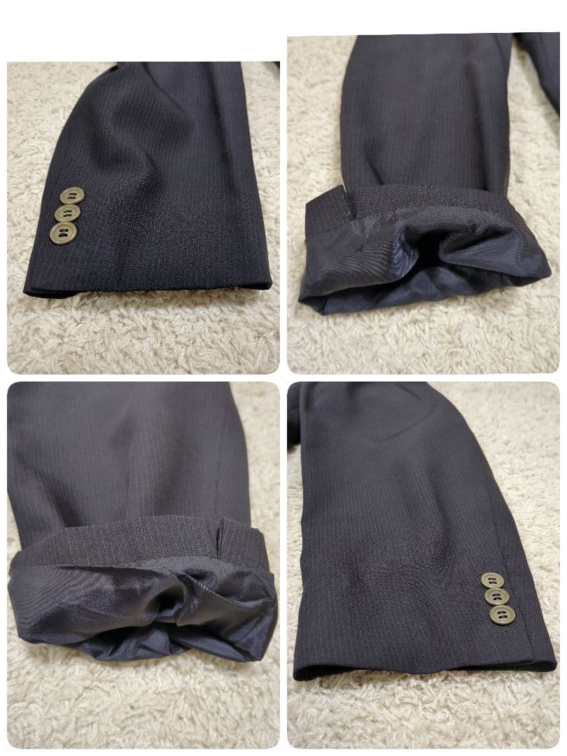 【希少】ジョルジオアルマーニ　スーツセットアップ　シルク混　XL　ストライプ