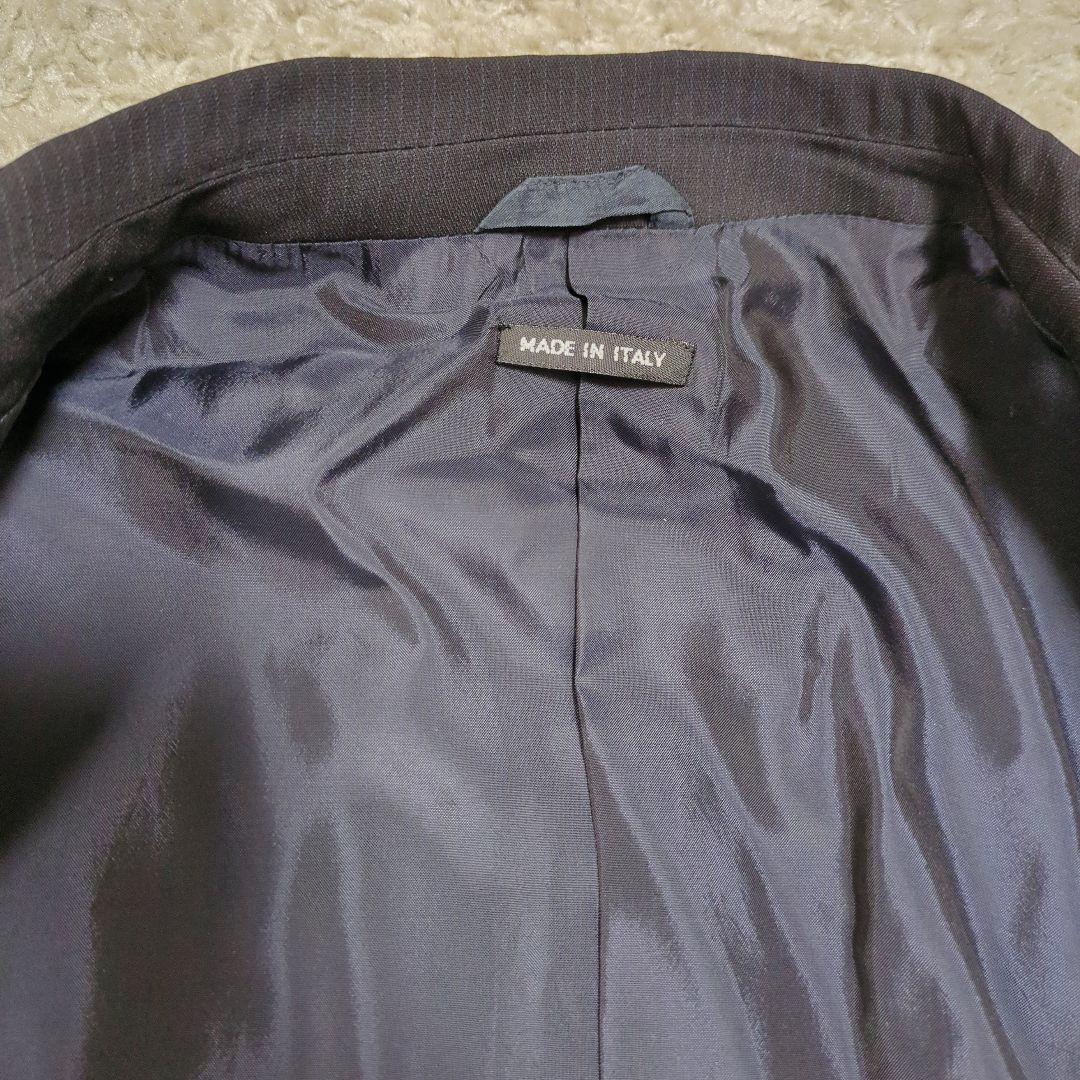 【希少】ジョルジオアルマーニ　スーツセットアップ　シルク混　XL　ストライプ