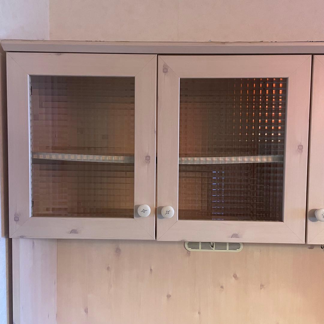 ナチュラル　ホワイト系食器棚　キャビネット