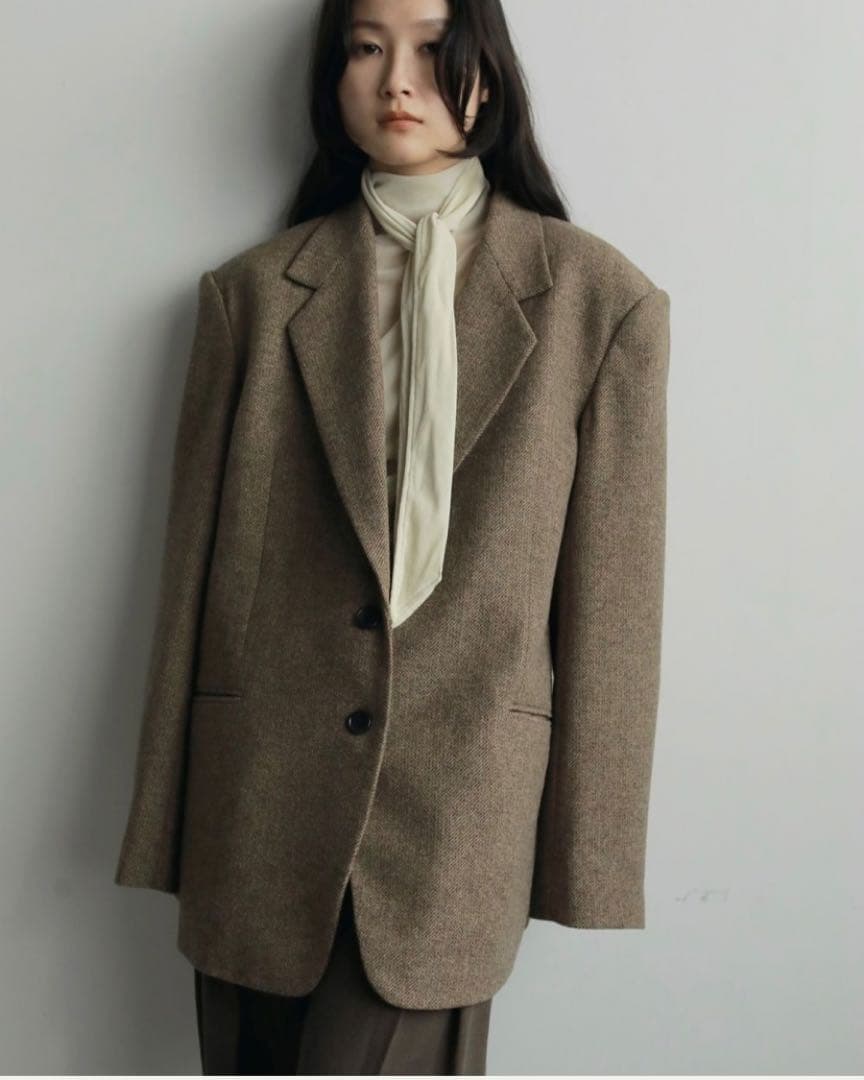 ジャケット・アウター anuke Herringbone Wool Jacket beige