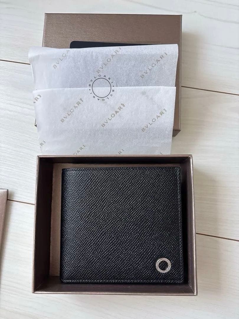 BVLGARI ブラックレザー ウォレット 財布