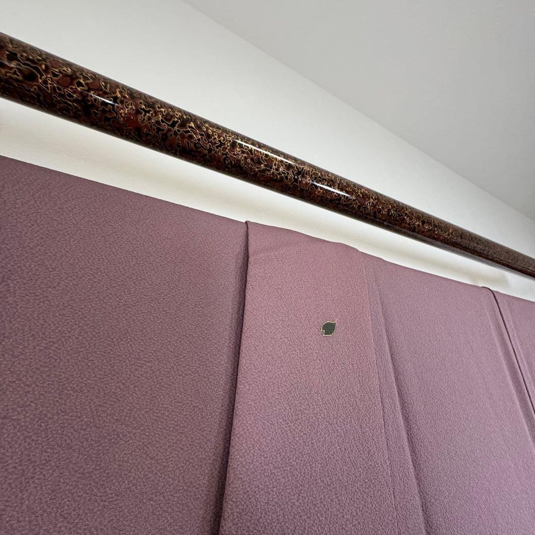 超美品　正絹　袷　広襟　付け下げ　着物　160裄65 ジュサブロー　赤紫　小豆色