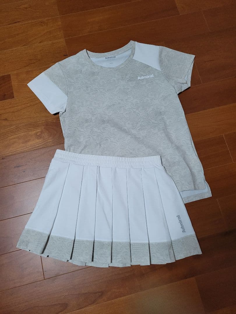 Admiral　ウェア　キルトプリントヘムブロックスイッチTEE　ホワイト　L