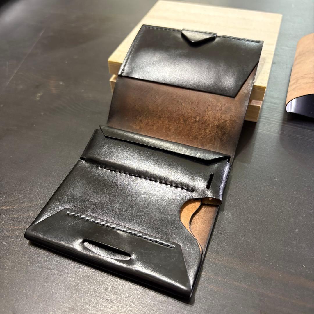 中古✨点と線 usuha3 ブラック 革ホック レーデルオガワ社