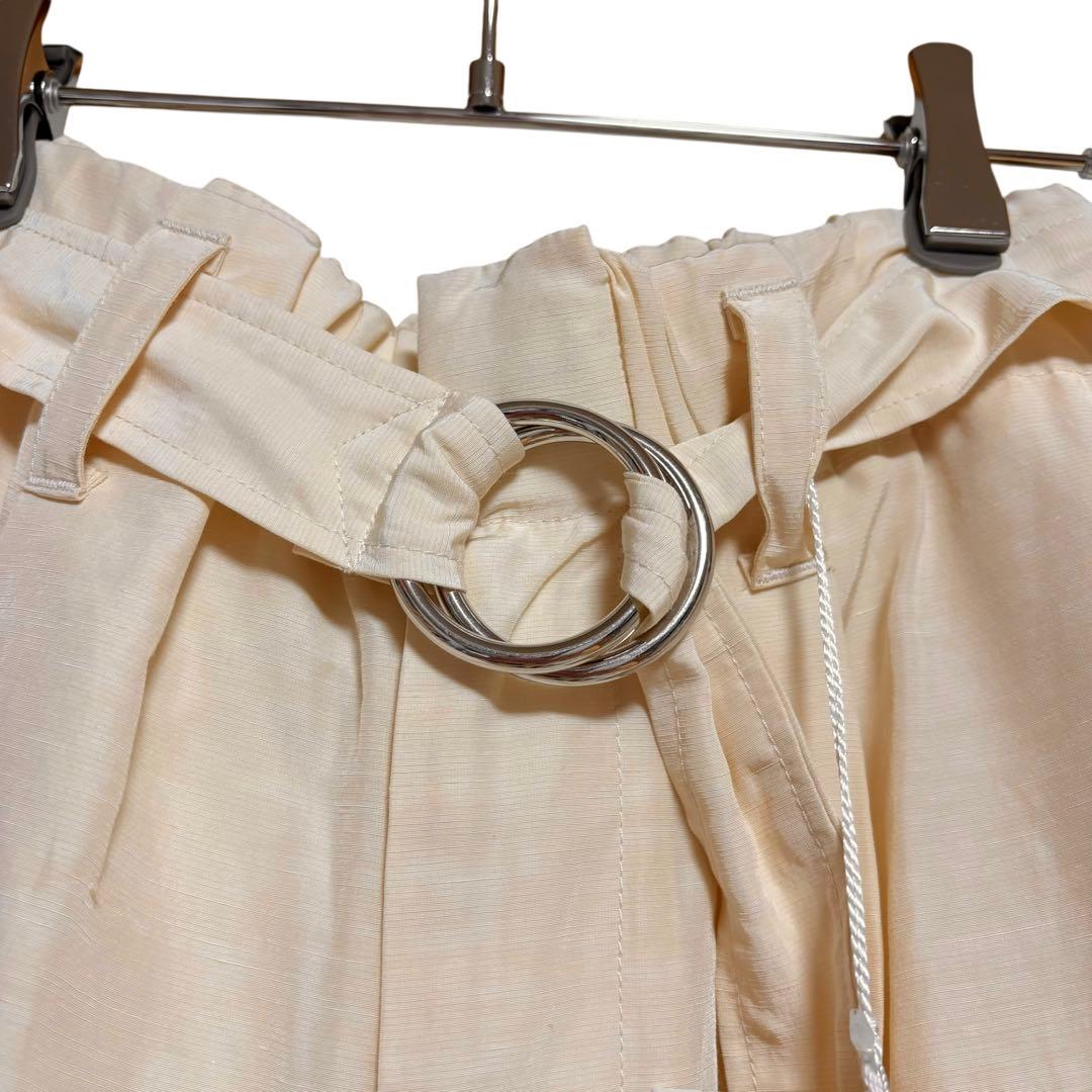 【新品41,800】23SS☆カレンテージ☆レーヨンリネンカーゴパンツ ホワイト