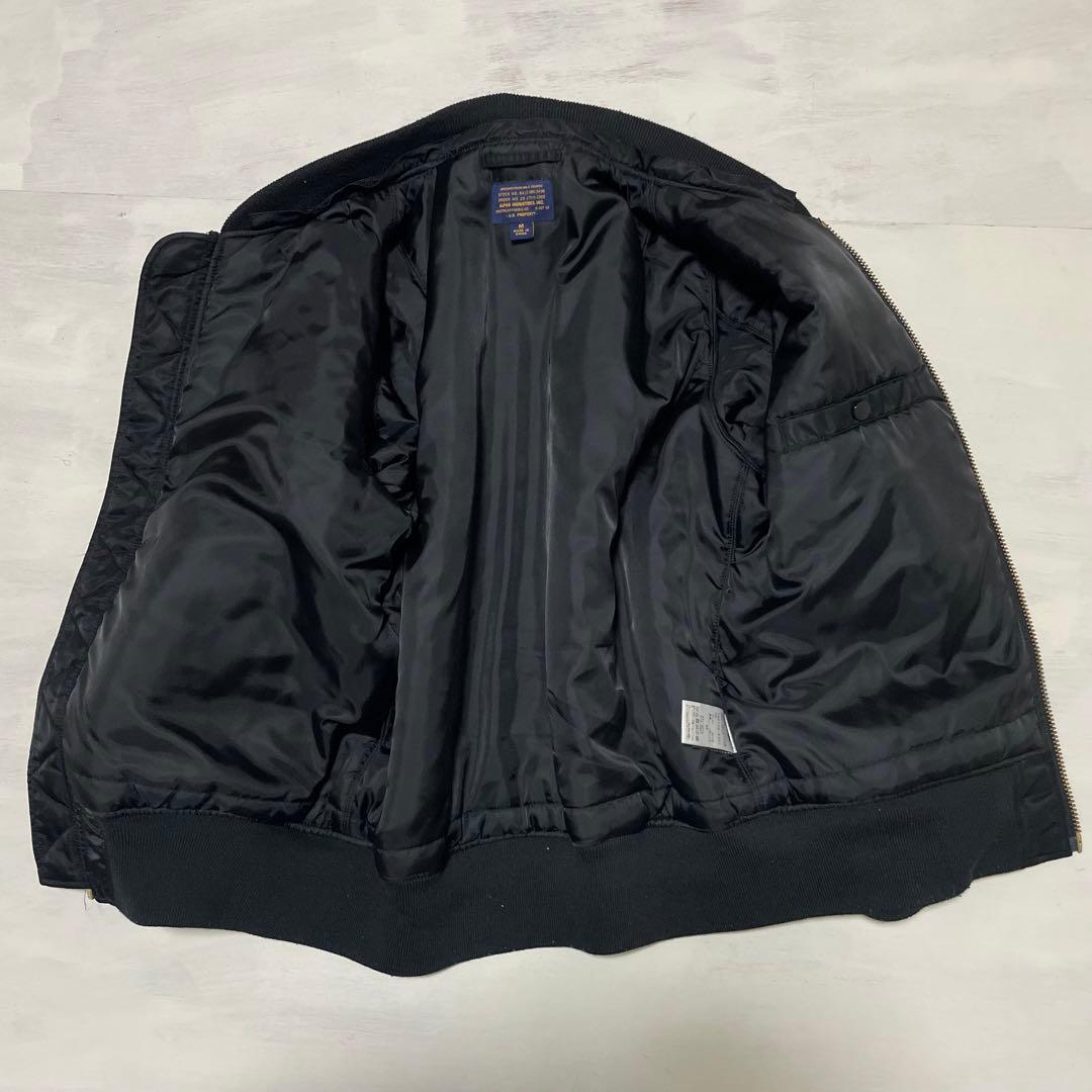 ALPHA オールブラック　中綿 MA-1 フライトジャケット