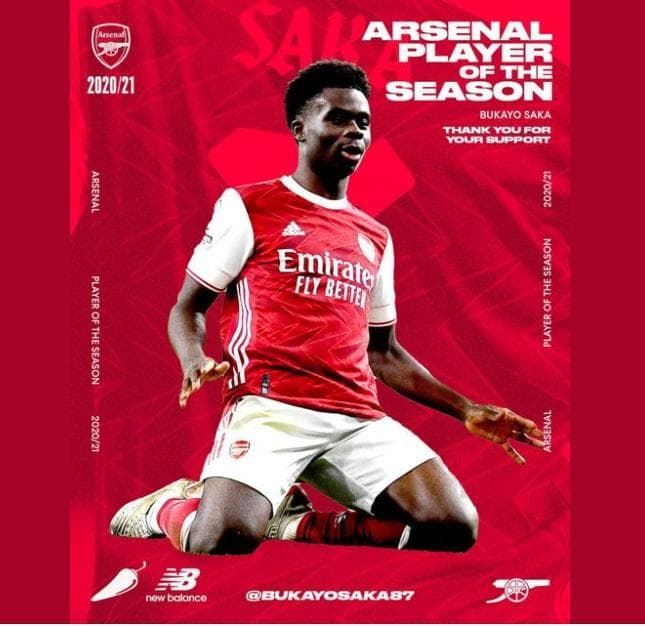 アーセナル　ブカヨ・サカ　オーセンティック アウェイ 2021-22 (M)
