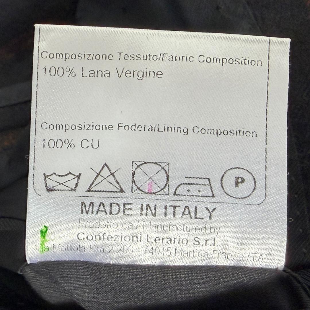 J5110 美品 タリアトーレ ストライプフランネルダブルスーツ 黒×茶 48