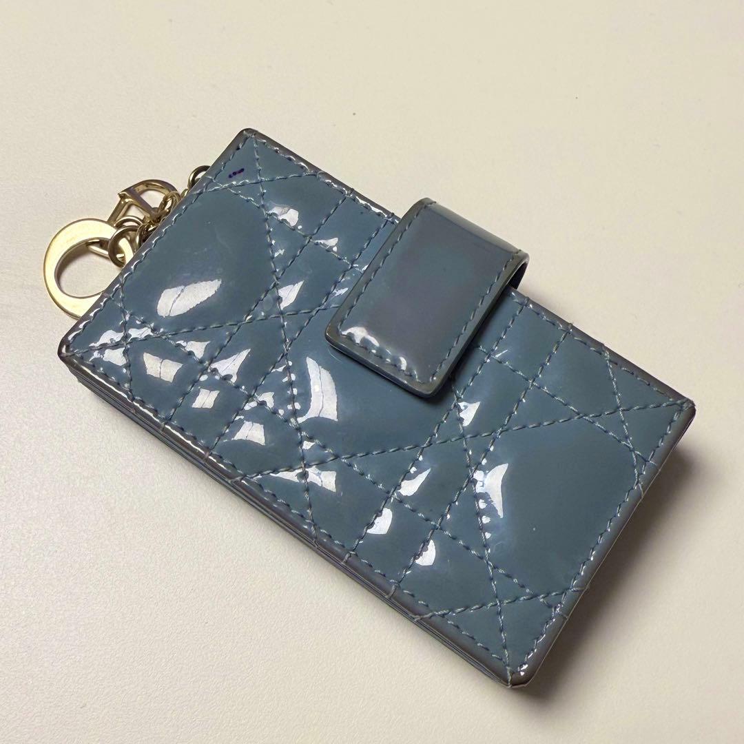 Lady Dior Jasmine カードホルダー カナージュ ブルー