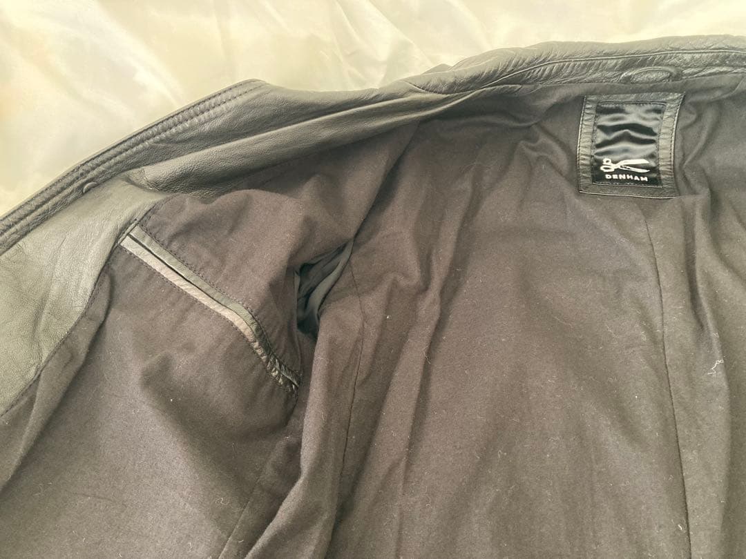 【DENHAM】メンズ　ラム革テーラードジャケット　ブラックM size