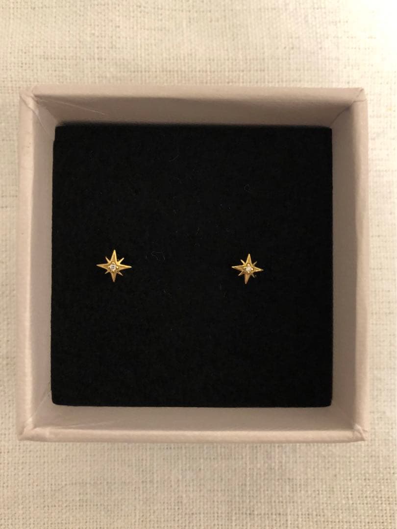 ノワールドプーぺ　K18vermeil ダイヤモンドスターピアス