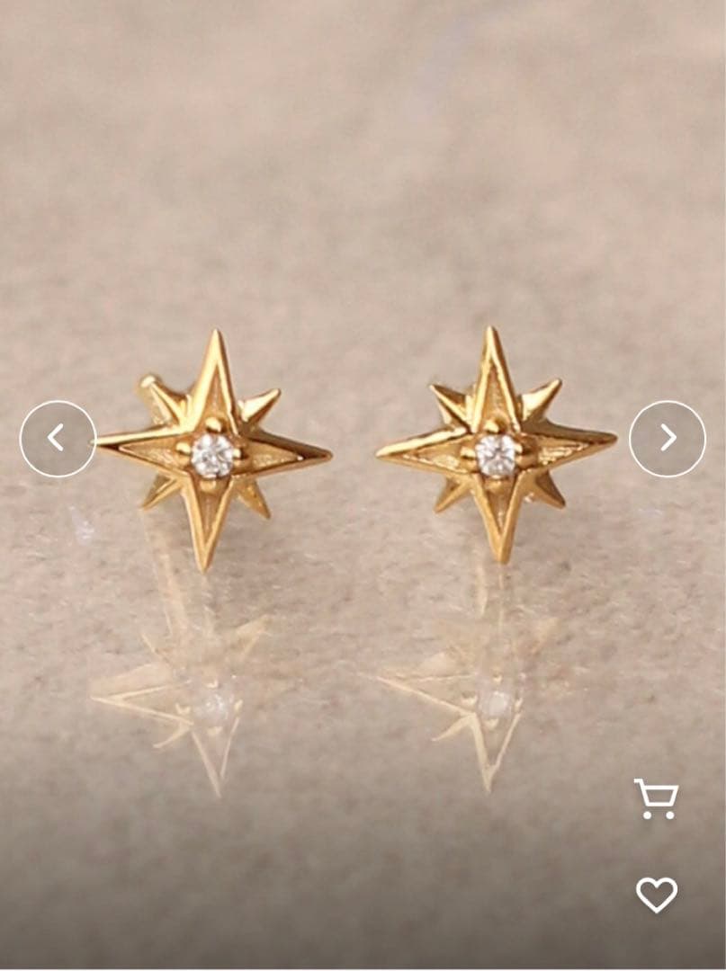 ノワールドプーぺ　K18vermeil ダイヤモンドスターピアス