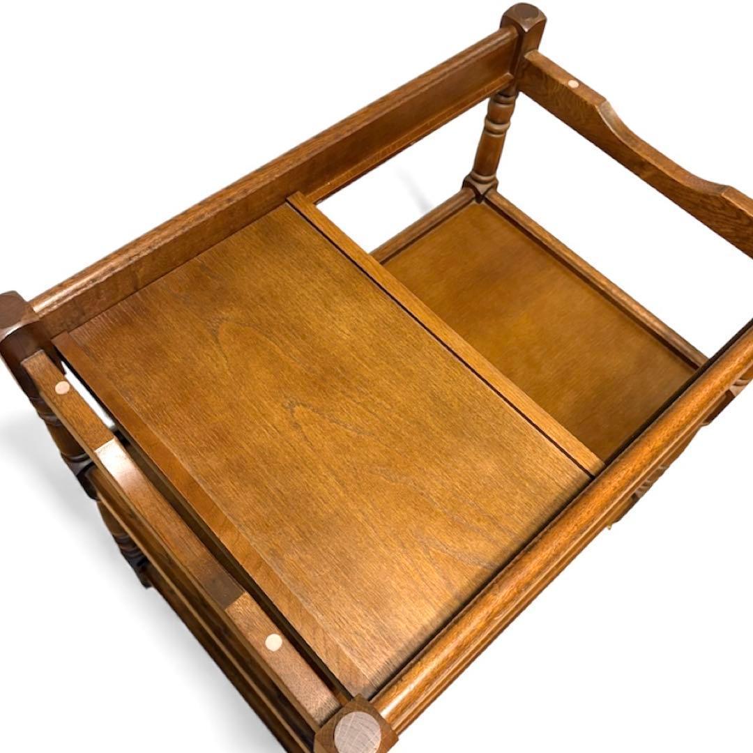 カリモク キッチンワゴン 3段 キャスター アンティーク トレー取外し可