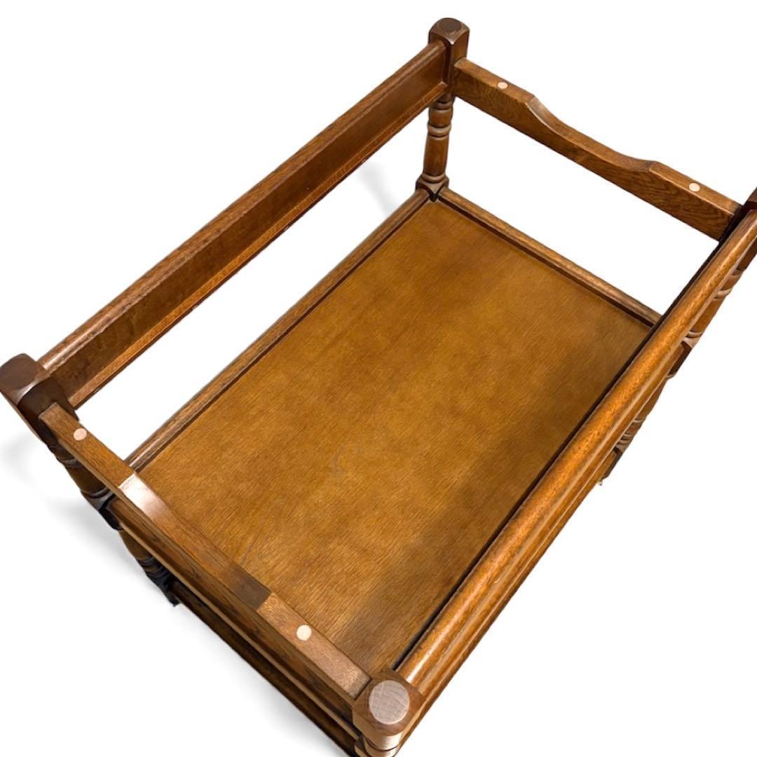 カリモク キッチンワゴン 3段 キャスター アンティーク トレー取外し可