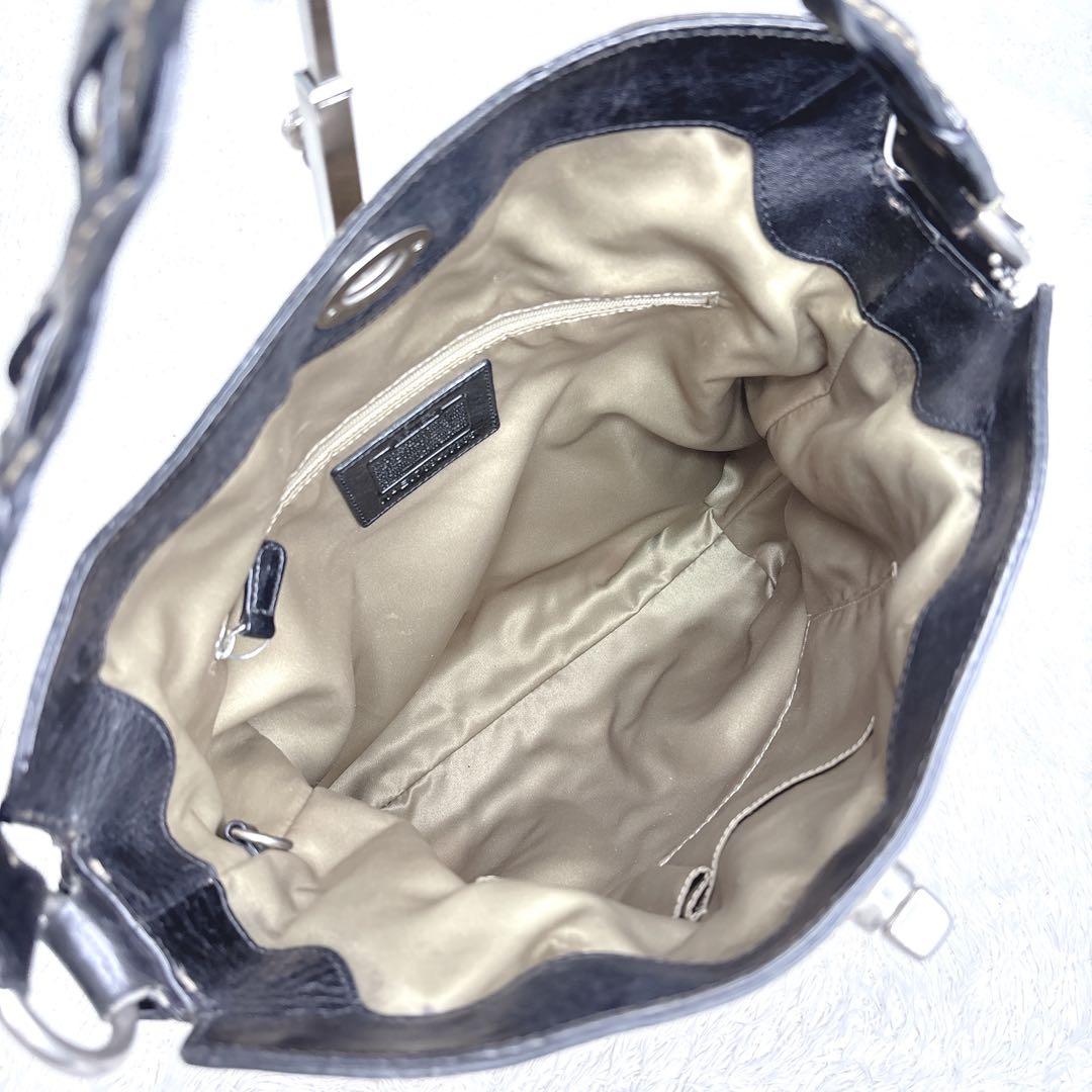 COACH コーチ　スエード ターンロック金具　ショルダーバッグ y2k