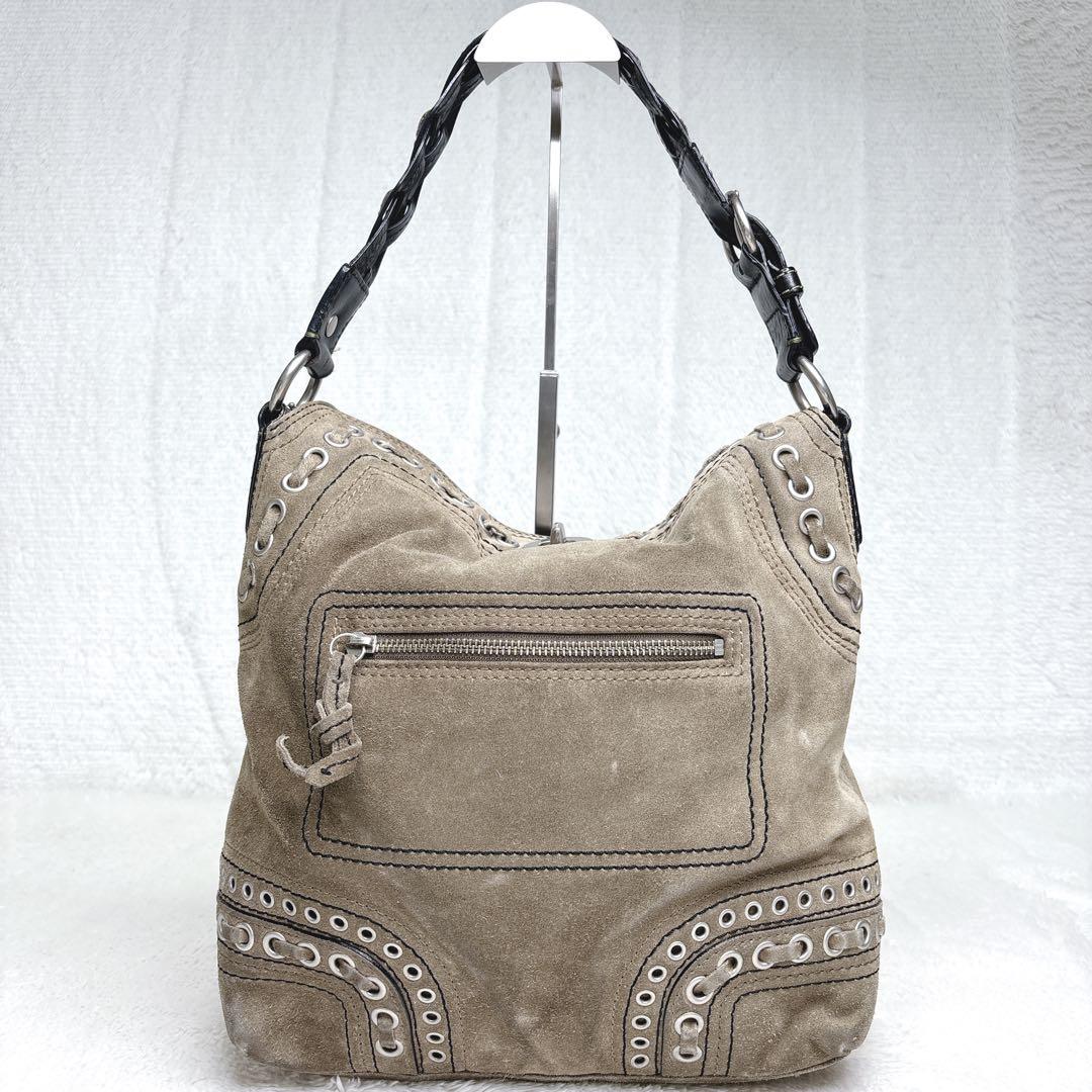 COACH コーチ　スエード ターンロック金具　ショルダーバッグ y2k