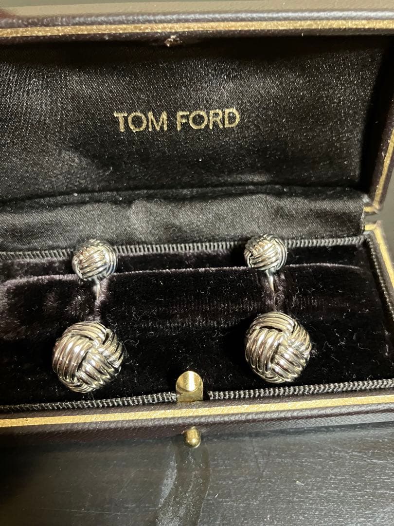 TOM FORD 編み込みカフリンクス オリジナルケース付き
