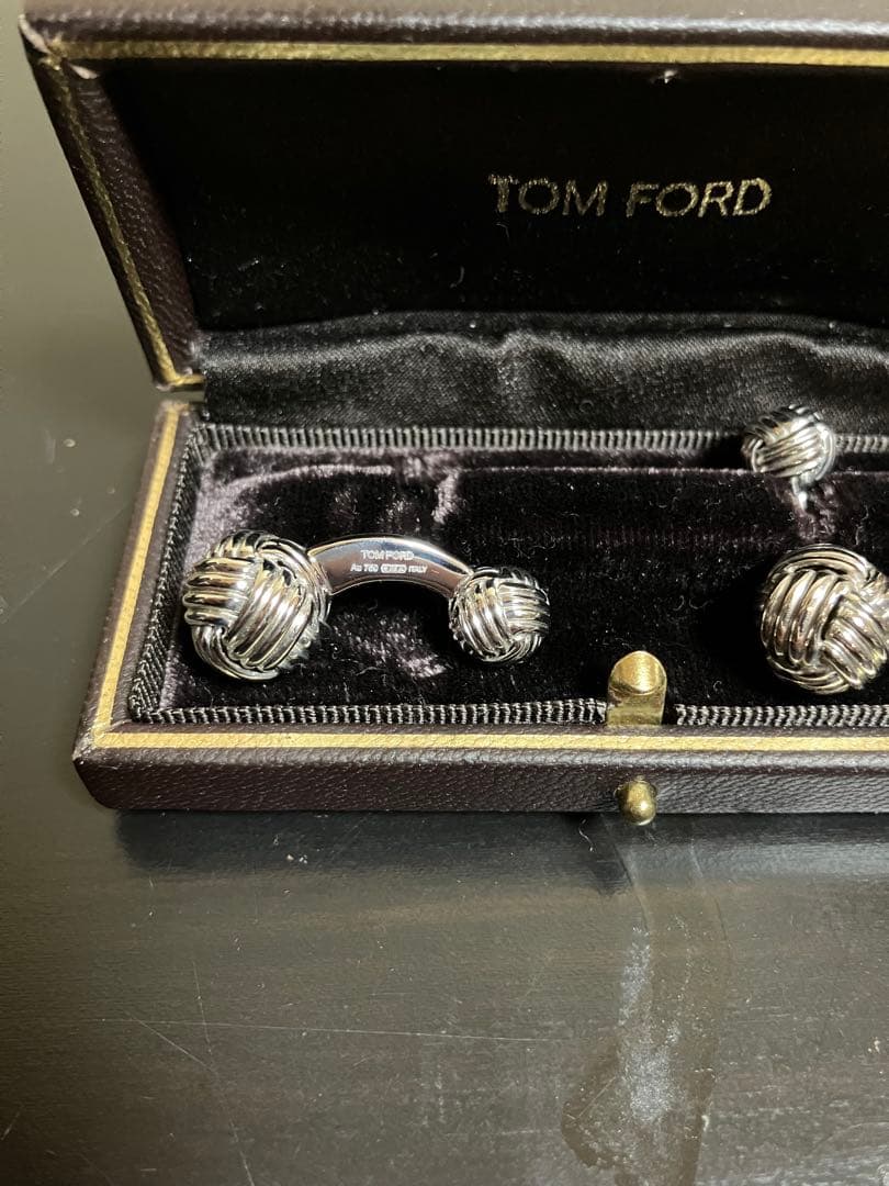 TOM FORD 編み込みカフリンクス オリジナルケース付き