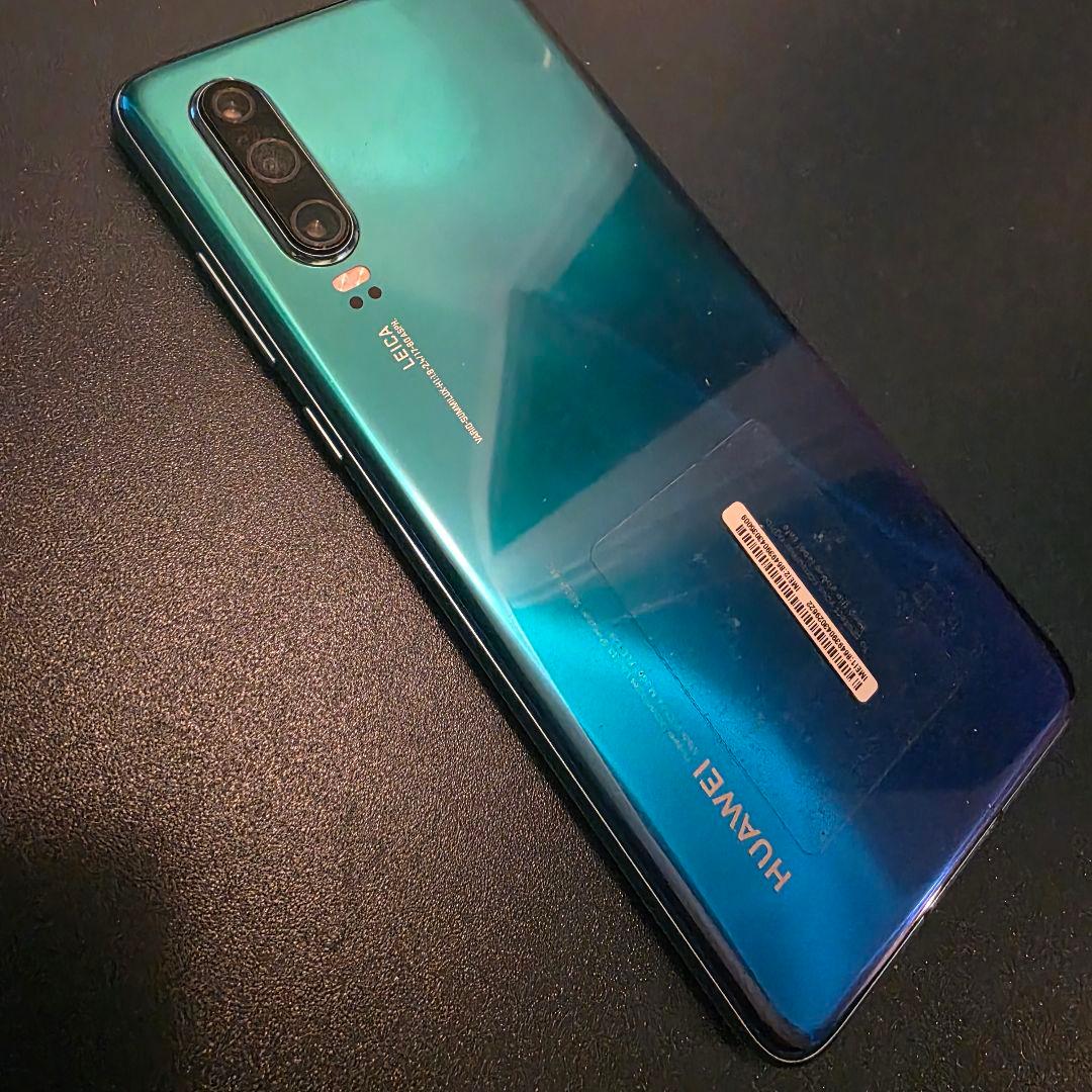 美品　HUAWEI p30 青銀　物理デュアルシム　SIMフリー