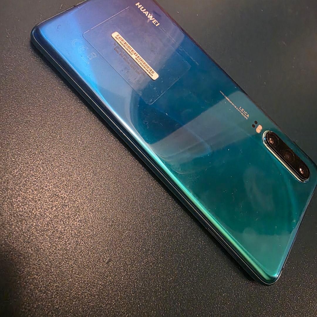 美品　HUAWEI p30 青銀　物理デュアルシム　SIMフリー