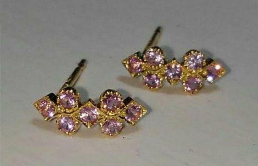 AHKAH　K18 フローレント ピンクサファイア ピアス