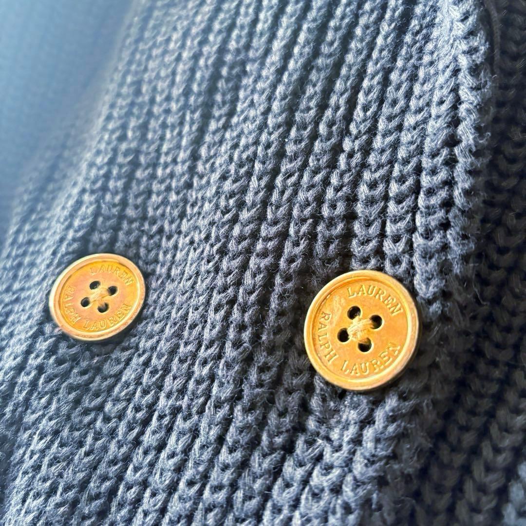 NO.5-137 ローレンラルフローレン　金ボタン　ニットジャケットLsize