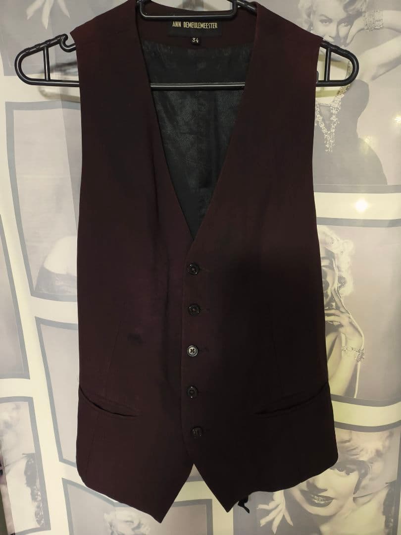 ANN DEMEULEMEESTER ダークパープル ベスト 34