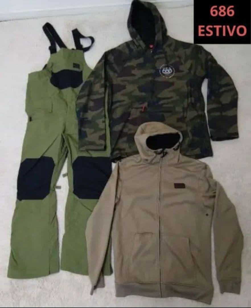 686 ジャケット・撥水パーカー　ESTIVO　ビブパンツ　上下セット