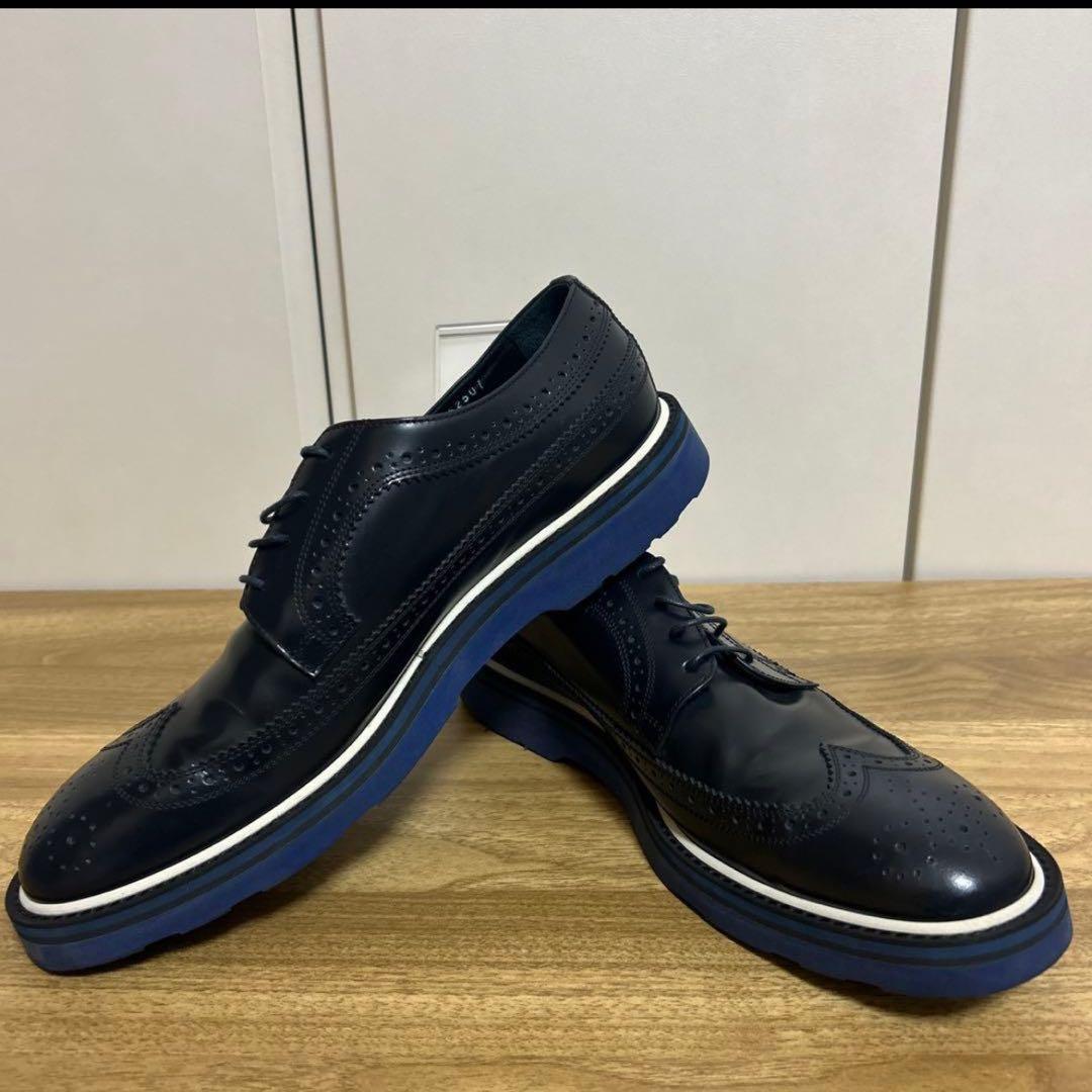 美品ポールスミス　シューズ　ウイングチップ　濃紺　27センチ　イタリア製