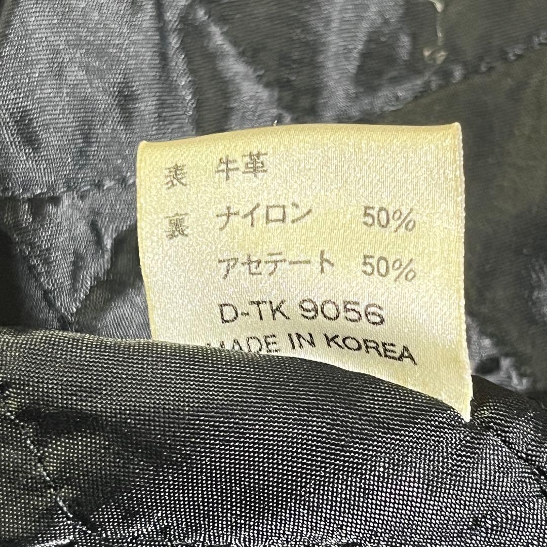 AVIREX レザースタジャン　ワッペン　ダークブラウン　S キルティング　本革