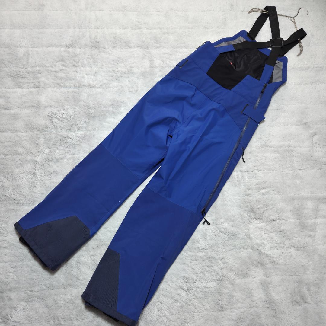 美品ザノースフェイス ビブパンツ　STEEP　ゴアテックスプロ　S　青　ポケット