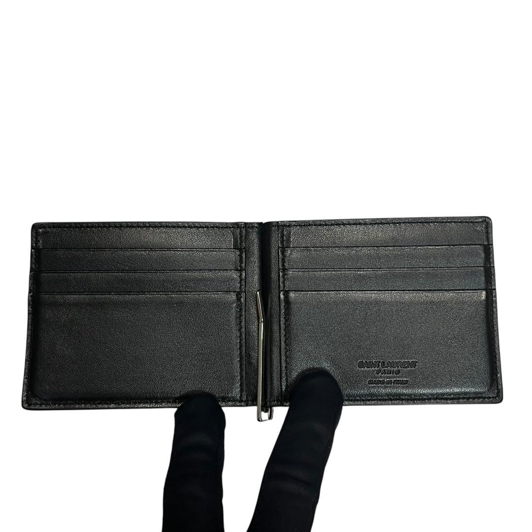 希少✨サンローラン マネークリップ 札入れ 星条旗 スター レザー ブラック