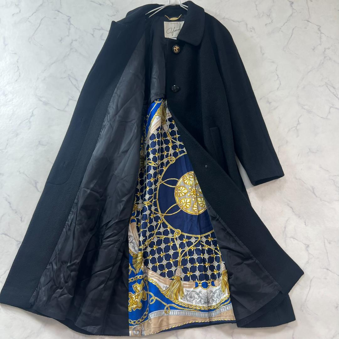 カシミヤ100％ ダブルフェイスコート マキシ 裏地シルク XL相当 B1488