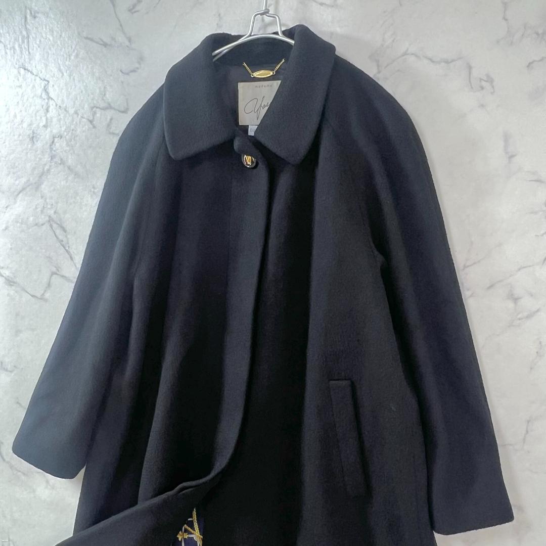 カシミヤ100％ ダブルフェイスコート マキシ 裏地シルク XL相当 B1488