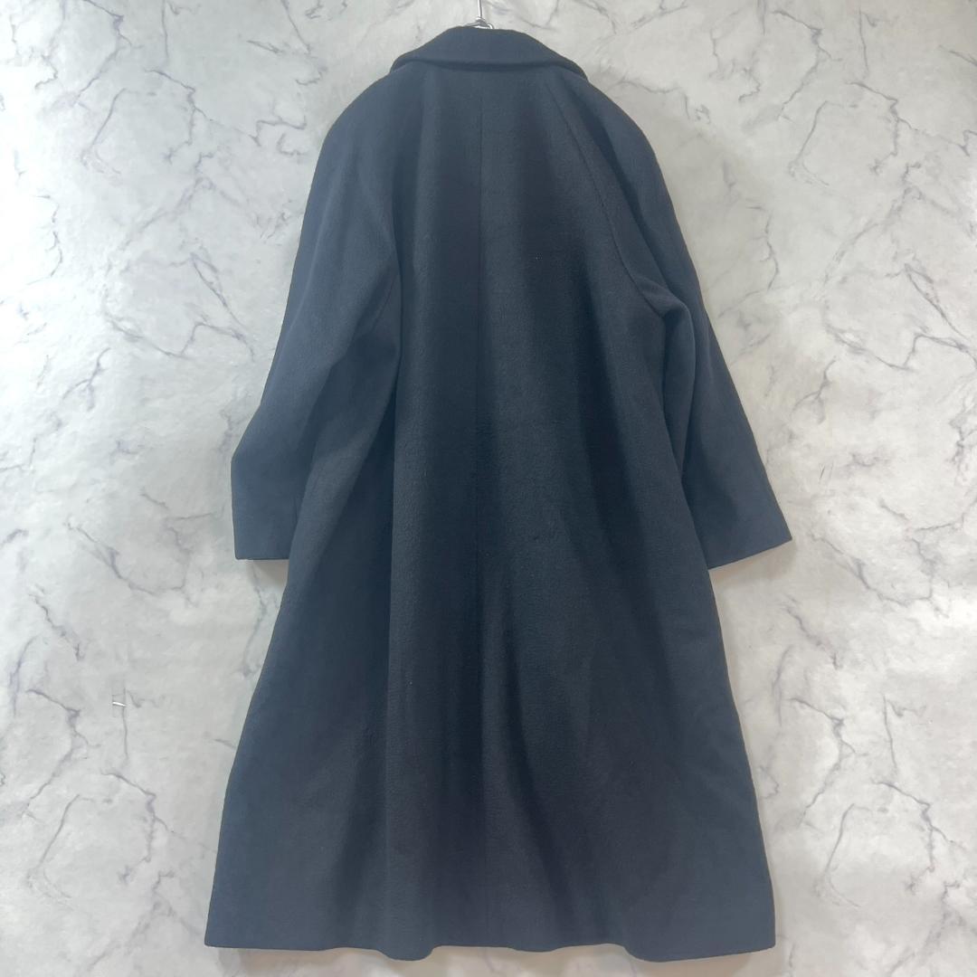 カシミヤ100％ ダブルフェイスコート マキシ 裏地シルク XL相当 B1488