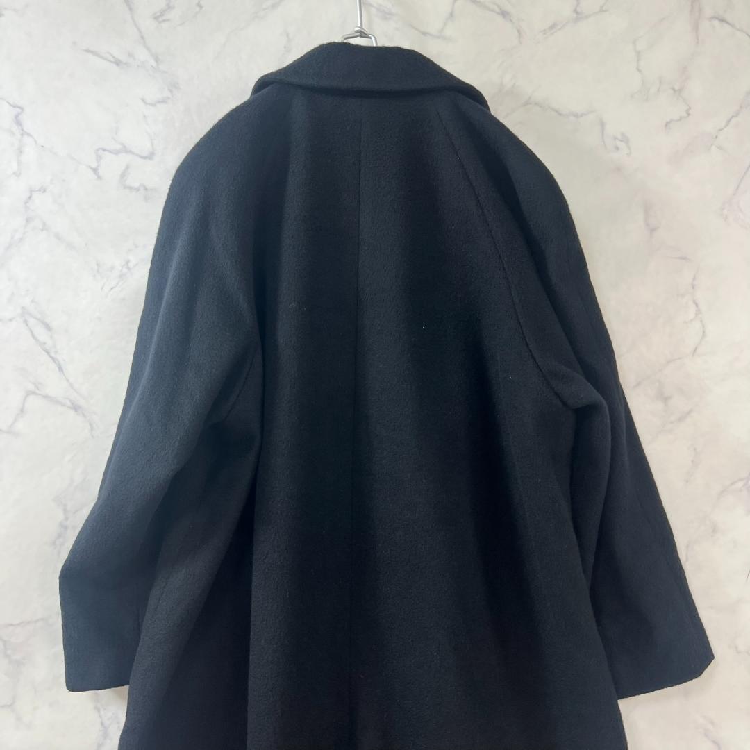 カシミヤ100％ ダブルフェイスコート マキシ 裏地シルク XL相当 B1488