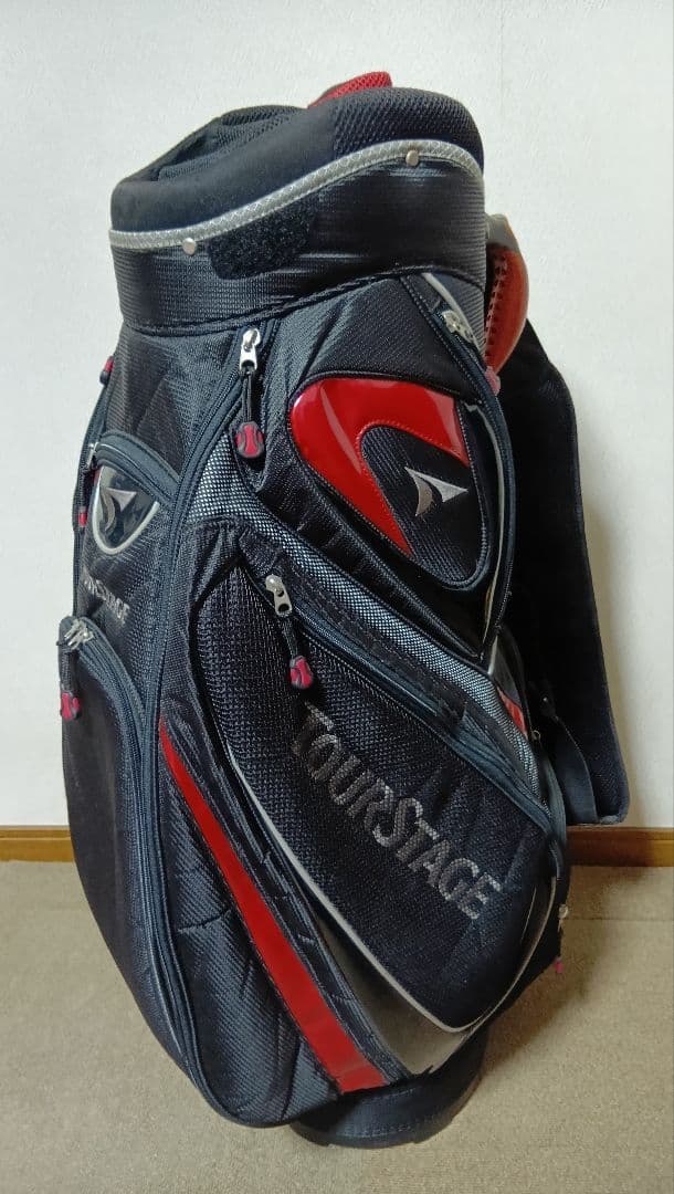 メンズ　キャディバッグ　ツアーステージ　黒