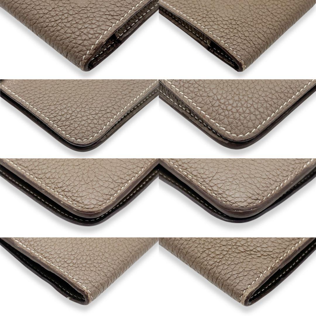 【美品】エルメス　トリヨンクレマンス　エトゥープ　ドゴンコンパクト　768